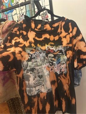 Art Girl Suffering Artist Graffiti Shirt. Bleach Dyed
